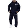 Celucke Tuta Uomo 2 Pezzi con Cappuccio Felpa con Pantaloni Morbida in Cotone Completo Sportivo Jogging Elegante Y2K Set con Tasche per Autunno Inverno,Taglie Forti S-3XL