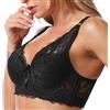 Kontvom Reggiseni Sexy in Pizzo da Donna per Donna Push Up Deep V Reggiseno Senza Cuciture Plus Size Bralette 80A
