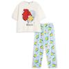 Disney Pigiama da Donna a Maniche Corte, con Gamba Lunga, Bianco, Blu e Giallo della Sirenetta | Pigiama con Stampa Ariel Flounder | Abbigliamento da Notte per Il Relax a casa | Merchandising