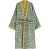 PRINCESS BRIDE Camicia da notte tradizionale Hanfu in cotone con doppia garza, lunghezza media, con stampa con cintura e cravatta, pigiama ampio, comodo camicia da notte per sudore, yukata sauna a vapore,