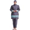 GladThink Donne Musulmano Taglia Grossa Islamico Tradizionale Burkini Modesto Costumi da Bagno Nero 3XL