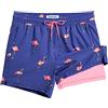 MaaMgic Uomo Pantaloncini da Surf 2-in-1 con Compressione | 5 5' Pollici Interni Asciugatura Rapida Costume da Bagno Corti con Tasche Interna Blu Fenicottero Rosa 5.5 L