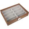 Zerodeko Organizer Porta Occhiali in Legno con 8 Scomparti e Interno in Velluto, Scatola Portaocchiali da Viaggio con Finestra Trasparente, Custodia Porta Occhiali da Sole Portatile
