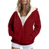 Generic Giacca sportiva da donna con cappuccio, casual con cappuccio a maniche lunghe classico con cappuccio con cerniera tascabile chic ed elegante cappotto stile sportivo con zip Giacche autunno inverno