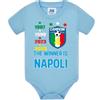 BrolloGroup Body Neonato Napoli Calcio Scudetto Campioni D'Italia 2025 4 Scudetti Personalizzato Con Nome e Numero PS 28161-NAP-6-BS