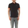 SUN68 Polo Manica Corta A35120 Colletto con Riga Fluo Piccola Tg. XXL col. 07 Navy Blue