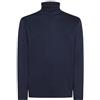 SUN68 Dolcevita Uomo T43102 T-Shirt Round Solid L/S Sun 68 Maglia Collo Alto (XXL, Blu Navy)