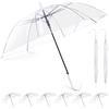 Hestya 8 Pezzi Ombrelli Bianchi Trasparenti per Matrimonio 102 cm a Cupola Trasparente Antivento Ombrello Semiautomatico con Manico Curvo Accessori Matrimoni per Unisex Sposa Damigella d'Onore Festa