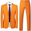 Generic Completo da uomo 2 pezzi, giacca e pantaloni per lavoro, matrimoni e feste, smoking da uomo, Giallo, 4XL