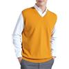 Dcvmvmn Maglia da uomo in misto lana di cachemire con colletto a V sciolto tinta unita morbido tenere caldo gilet, Giallo, L