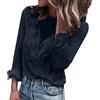 Xmiral Top Camicetta Donna Casual Pizzo A Pois T-Shirt Manica Lunga (XXL,Marina Militare)