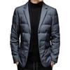 Yancremio Abito da Uomo Rimovibile Colletto in Piedi Caldo Giù Blazer Inverno Business Casual Cena Blazer Piumino Moda Sottile Antivento Blaze (Nero,L)