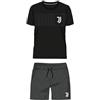 hermet Pigiama Corto Girocollo Juventus, Maglia Manica Corta in Jersey + Pantaloncino in French Terry, Prodotto Ufficiale