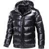 Generisch Giacca invernale impermeabile da uomo - Giacca invernale calda da uomo con cappuccio Parka invernale da uomo Giacca da neve con cappuccio Lucida Mantella a maniche lunghe con cerniera Parka invernale