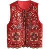 MaNMaNing Gilet Donna Ricamato Floreale Senza Maniche Lino Aperto Camicia Blusa Fashion Uncinetto Fiore Cardigan Gilet Top Giacca Donna Stile Etnico con Perline