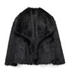 Valtorixia Giacca corta da donna in pelliccia sintetica con risvolto cardigan coprispalle 2025 inverno soffice pelliccia sintetica cappotto, Nero, S