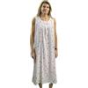 Linclalor Camicia da notte in puro cotone senza maniche con carrè art. 74669-62, Rosa