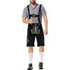 Generic Completo Tradizionale Bavarese Uomo Oktoberfest Camicia A Quadri Pantaloni con Bretelle Ricamati Costume Tedesco Festa della Birra Abbigliamento Storico per CarnevaIe Cosplay Party Beer (BW1, L)