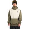 Volcom Hydro Fleece - Felpa da equitazione da uomo, impermeabile, con cappuccio antivento e fori per i pollici, Militare, Medium