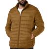 Masrin Piumino da uomo, tinta unita, trapuntato, colletto alto, giacca invernale a maniche lunghe, con tasche, per autunno e inverno, caldo, in cotone softshell, marrone, XL