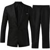 MaNMaNing Abito da Uomo 2 Pezzi Elegante Slim Fit Completo Formale da Matrimonio Un Bottone Suit Slim Fit Sposa Dinner Tuxedo Abiti per Uomo Business Casual Giacca e Pantaloni (Black, L)