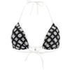 GUESS Costume da Bagno Triangolo, Nero/Bianco con Motivi, Imbottitura Rimovibile, 82% Poliestere