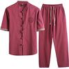 Generico Abbigliamento da Uomo in Puro Cotone Tai Chi Uniforme Uomo Kung Fu Abbigliamento a Maniche Lunghe Cinese Tradizionale Vestiti Tradizionali