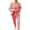 Leader of the Beauty Completo da uomo in lino, stile casual, 3 pezzi, vestibilità regolare, giacca, gilet e pantaloni, per ballo di fine anno e matrimonio, Lavanda, 56