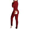 Surttan Pigiama Sexy Pigiama Tuta da Donna Tutina con Apertura Posteriore Monopezzo Autunno Inverno Pigiama Intero con Patta Sexy Pagliaccetto Tuta a Maniche Lunghe Body Oversize Onesie Pajamas