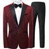 Generic Abito Sposo Completo in Lino e Cotone - Abito Uomo Laurea e Cerimonia - Gilet Blu per Abiti da Matrimonio
