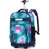 FEEIMOL Zaino Trolley Zaino Scuola Trolley per Ragazzi Ragazze Zaino con Ruote per Studenti Delle Scuole Primarie e Secondarie, Verde