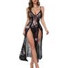 Generico Lingerie sexydonna Hot Giochi di Ruolo Completo Intimo Donna Perizoma Sexy Completini Mutandine Abbigliamento Hard Pizzo Mutande Aperte Tanga Completino(Nero,XL)