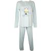 CRAZY FARM Pigiama Donna Cotone Invernale Interlock Manica Lunga Collo Serafino Articolo: 15976, 3021 Sky Blue, S