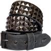 Lowlife of London Belts - Cintura a piramide in pelle con 3 file di borchie, stile punk, gotico, rock, con borchie in metallo, rivetti a tre file per uomini e donne, Ardesia, 36 - 38 Waist (L)