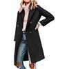 KHIRVWL Giacca Donna Lunga Ed Elegante Cappotto Lana Donna Invernale Elegante Nero Lungo Cappotto Lana con Cintura Cappotto Lungo Invernale Lungo Al Ginocchio Trench Spesso Cappotto Invernale