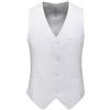 KBLDOPN Gilet Panciotto Uomo Slim Fit Scollo a V Abito Gilet Uomo Formale Business Matrimonio Matrimonio Lavoro Cerimoni(White,3XL 70kg-75kg)