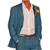 Botong 2 PC Lino Abiti da Sposa per Gli Uomini Peak Risvolto Prom Suit Regular Fit Sposo Smoking Estate Beach Suit Abbigliamento Casual, cachi, 46