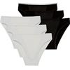 SNELLY Slip Contenitivo Donna in Cotone Elasticizzato con Lavorazione ThreeStitch V488 Pacco da 6-9-12 Slip Bianco o Nero Taglia S M L XL Intimo Comodo scolpisce Pancia e Glutei Senza costringere