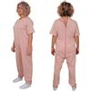 FERRUCCI COMFORT Pigiama Sanitario Donna Rosa Femminile con Zip sul Dorso - 9078 MC PL - Manica Corta e Pantalone Lungo, 100% Cotone (IT, Testo, XL, Regular, Regular, Rosa)