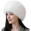 Dikoaina Cappello Invernale da Donna in Finta Pelliccia, Stile cosacco, Stile Russo, Bianco, M/L