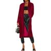 R.Vivimos Autunno Inverno Donne Velluto Giacche Manica Lunga Loose Fit Giacca Calda Casual Lungo Cardigan Con Divisione Laterale(S,Nero)