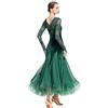 zhngqnger Abiti da ballo for sala da ballo Valzer Foxtrot da donna Abiti da competizione Standard nazionale for l'abbigliamento da ballo Waltz Tango Dance Performance Grande altalena ( Color : Green , Size : XL