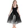 Mjjsk Abiti Halloween per ragazze e bambini fantasma sanguinante nuovo vestito festa compleanno senza maniche casual festivo bianco 12-13 anni