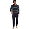 Enrico Coveri Pigiama Uomo Invernale in Caldo Jacquard Pigiama Uomo Felpato Caldo Confortevole Texture Punto Milano Ultimi ARRIVI (IT, Testo, XL, Regular, Regular, 2140 Antracite)
