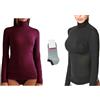 JADEA Maglia Cashmere Offerta 1-2 Pezzi + Calza Donna Manica Lunga Collo Alto Invernale Dolcevita Sottogiacca (M, 1 Pezzo Verde + Calza)
