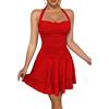 Generisch 2026 Abito da donna alla moda abito casual da donna per la vita quotidiana e le vacanze. Abito elegante con scollo a cuore e volant, perfetto per la primavera ed l'estate con tacchi alti, Colore