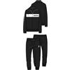hermet Pigiama Juventus Lungo Bianco Nero Ragazzo Uomo Ufficiale Homewear Felpa con Zip e Pantalone Lungo 2085 Tuta Cotone (IT, Testo, XL, Regular, Regular, Nero)