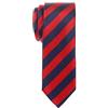 Retreez Cravatta sottile in microfibra intrecciata a righe reggimentali squisite, Blu navy e rosso, taglia unica
