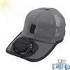 Knubbuf Cappello con Visiera Ricaricabile a energia Solare, Berretto da Baseball Leggero, Cappello con Ventola Alimentato Tramite USB (IT, Testo, Taglia Unica, Khaki)