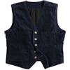 Stillluxury Gilet da uomo in velluto a coste stile vintage da caccia giacca senza maniche gilet per abbigliamento casual e formale, cioccolato, L